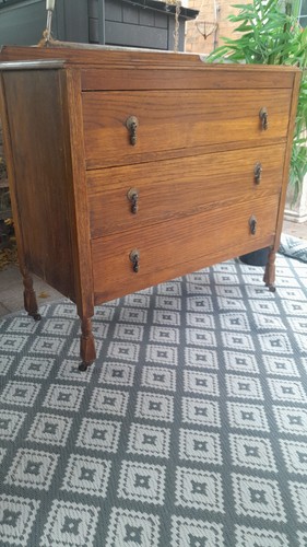 Antique solid oak chest - solid, 3