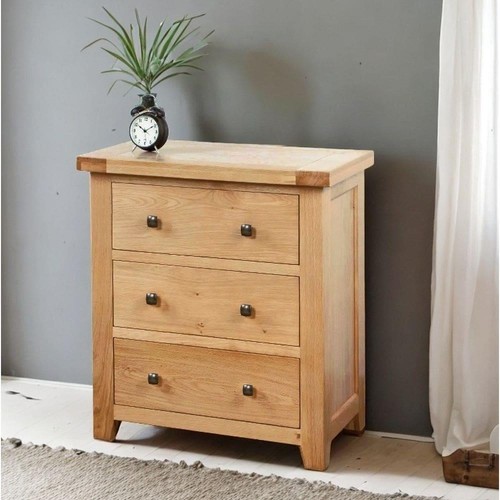 Solid oak three drawer - solid,