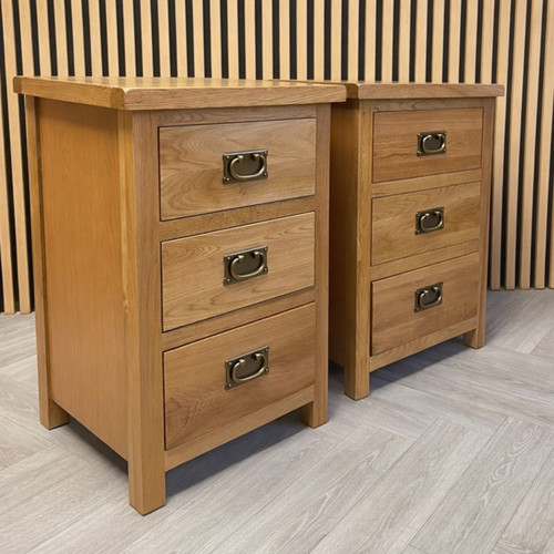 Oak drawer tall bedside - 3,