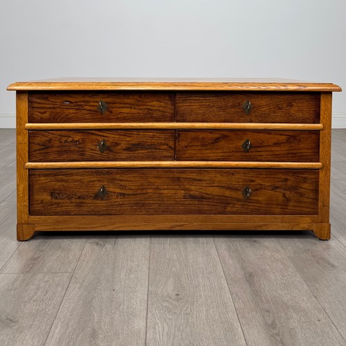 Vintage low oak chest - vintage, of