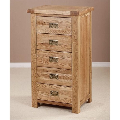 Solid oak tallboy chest - solid, of