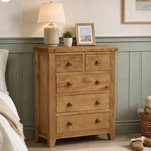 Oak wood drawer chest - wood,