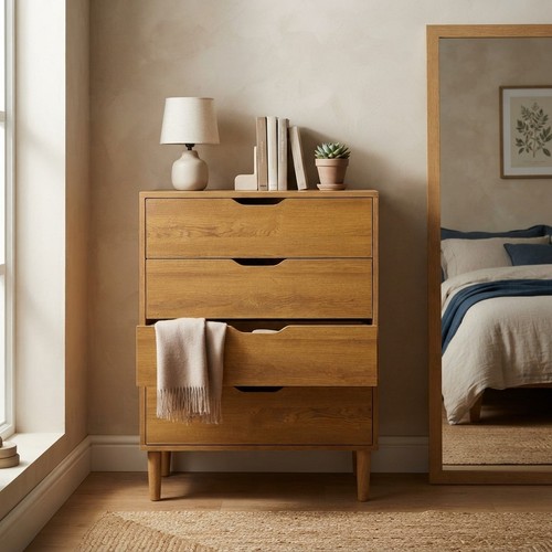 Elegant oak drawer chest - oak,