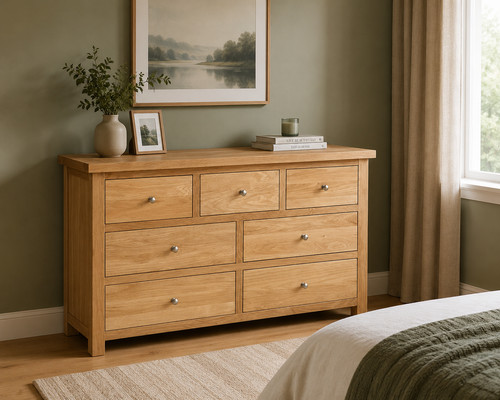 Solid oak como drawer chest - solid, 7