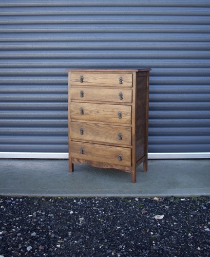 Antique oak tallboy chest - , of