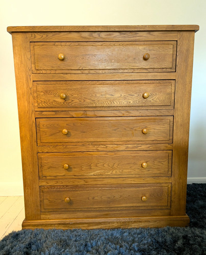 Solid oak chest drawers - solid,