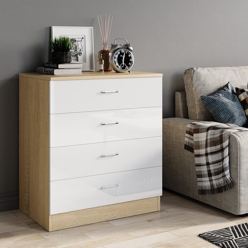 High gloss chest drawers - high,