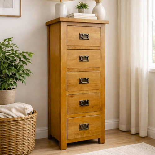 Oak drawer tallboy - drawer, –
