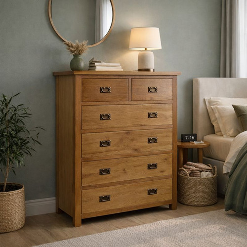 Oak chest drawers - oak,
