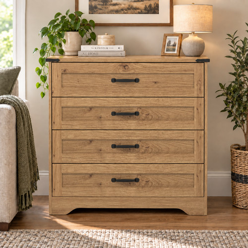 Chest drawers drawer - 4, oak