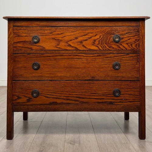 Antique edwardian oak chest - oak,