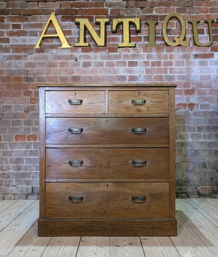 Antique oak chest drawers - oak,
