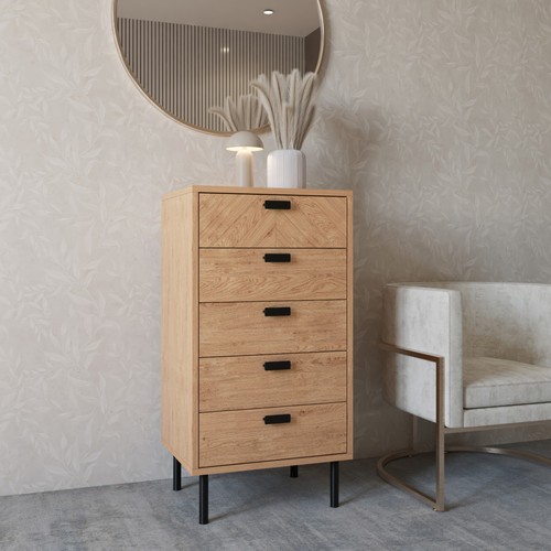 Leon drawer chest medium - medium, oak