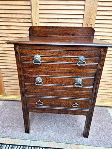 Edwardian vintage oak chest - oak,
