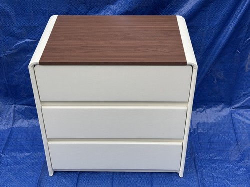 White faux leather chest - white, of