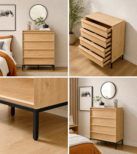 Svit oak effect drawer - svit, 4-drawer