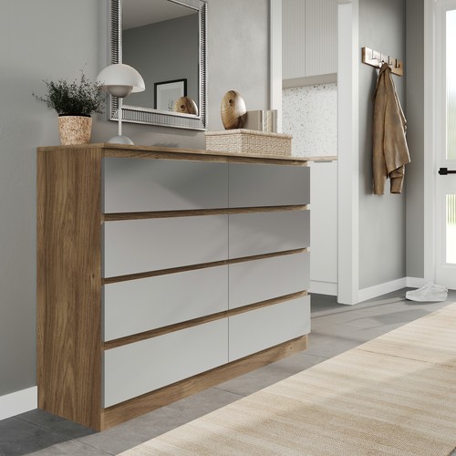Wide wooden chest drawers - wooden,