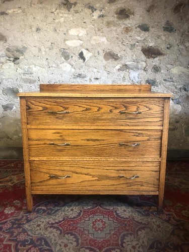 Vintage oak chest drawers - chest,