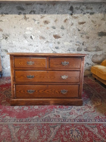 Vintage oak chest drawers - oak,