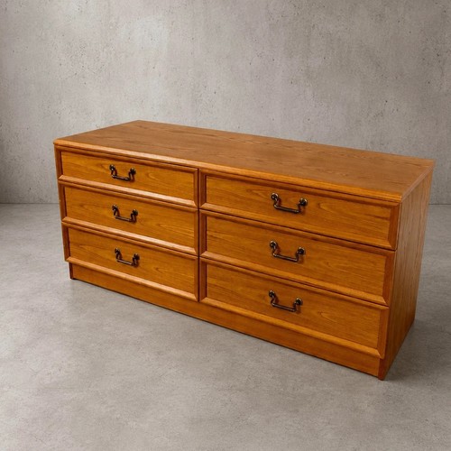 Vintage plan oak low chest - g,