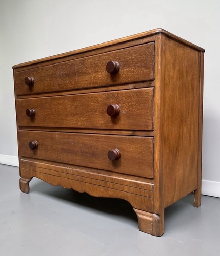 Antique blonde oak chest - blonde,