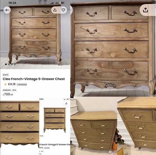 Redoute cleo wooden chest - la,
